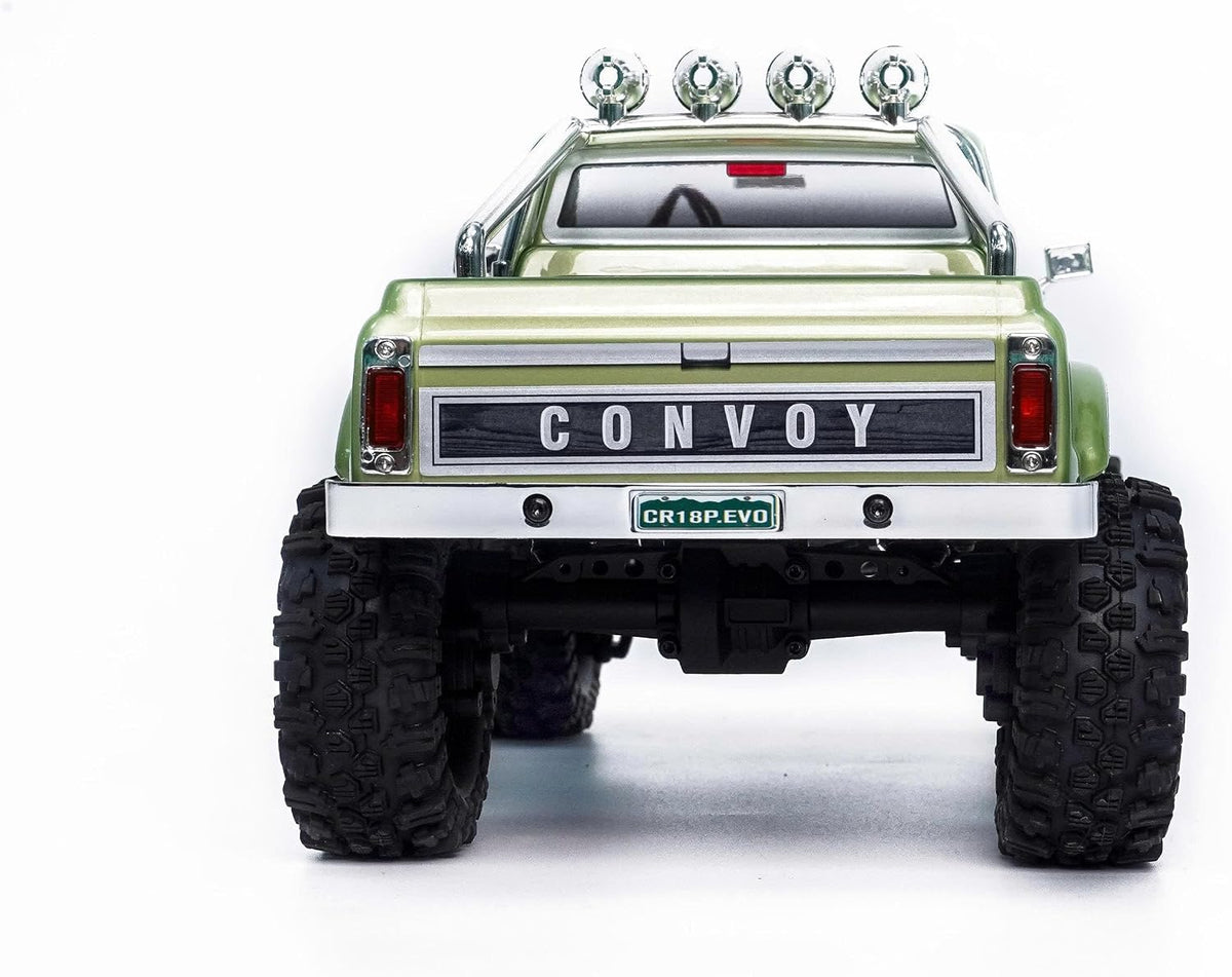 HOBBYPLUS CR18P EVO 2 Rock RC Crawler - Mini rastreador RC escala 1/18 con transmisión de dos velocidades, engranajes totalmente metálicos, plataforma EVO evolucionada, listo para funcionar, estilo