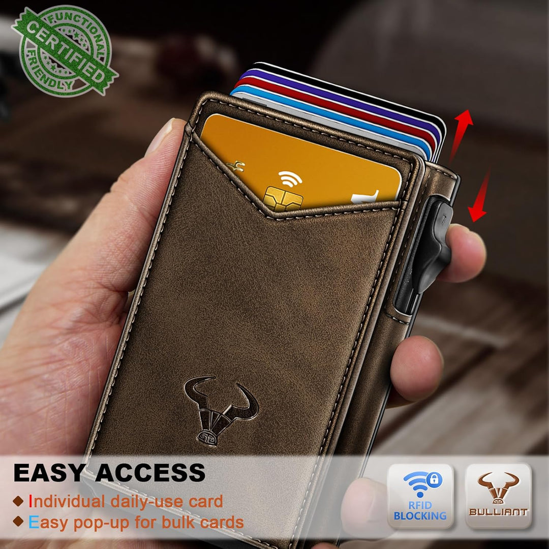 Cartera BULLIANT para hombre, cartera con clip de dinero delgada pa...
