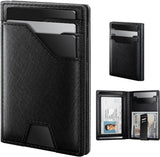 Cartera de cuero typecase para hombres con tarjetero, Negro, Minima...