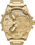 Diesel Mr. Daddy 2.0 - Reloj de hombre con cronógrafo de tamaño extra grande y correa de acero inoxidable, silicona o cuero