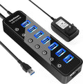 vantisan, BYX2-0504000-1, hub USB 3.0 de 7 puertos, alimentado, con puerto de carga inteligente, adaptador 5V/4A
