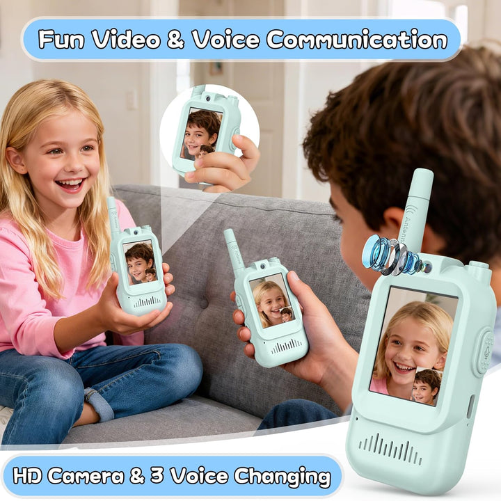 Walkie Talkies para niños, paquete de 2, radios bidireccionales rec...