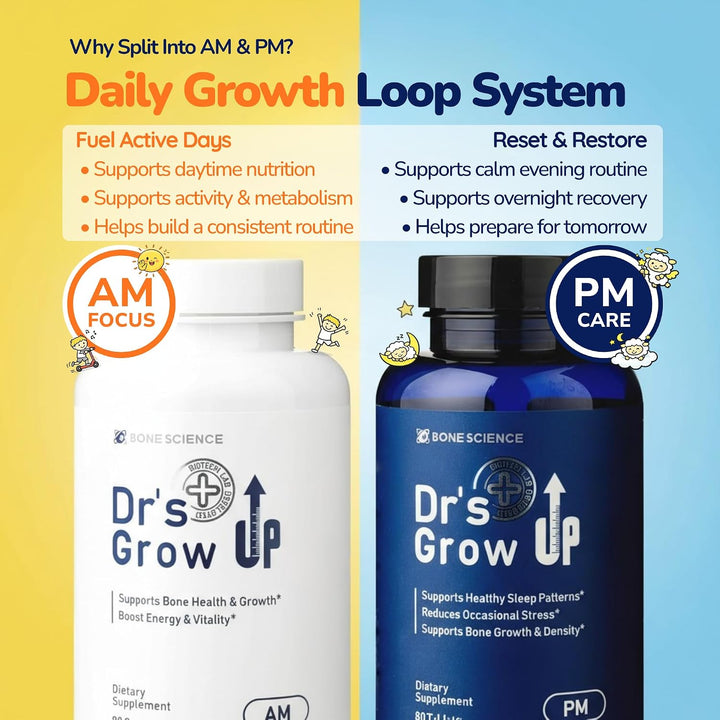 BONE SCIENCE Dr's Grow UP AM &amp; PM Hueso y crecimiento para...