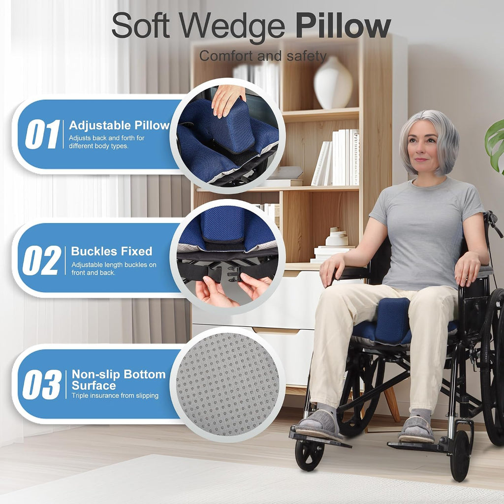 Cojín de cuña con pomo para silla de ruedas para evitar deslizamientos