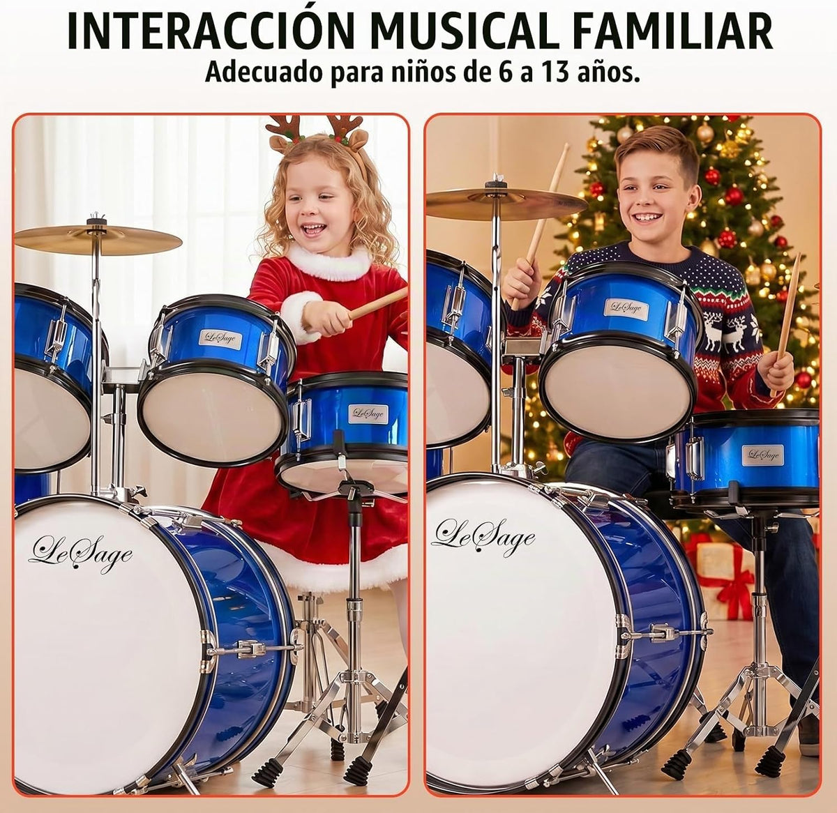 LeSage Juego de batería de 5 piezas para principiantes, kit completo de