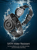 EUTOUR Reloj analógico de cuentas magnéticas, correa de acero inoxidable y diseño único de puntero, relojes magnéticos unisex, reloj magnético súper fuerte para hombre