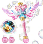 Uregoio - Varita giratoria de burbujas de princesa con luz para niñas (rosa)