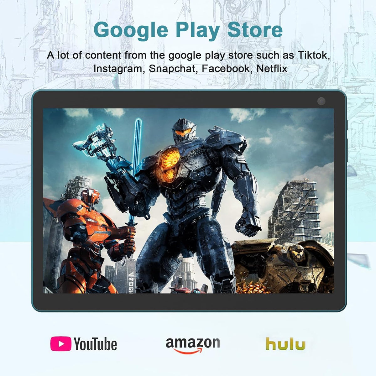 Tableta Android, 10 pulgadas 6GB RAM+32GB ROM+1TB Expandir Tableta, Azul marino