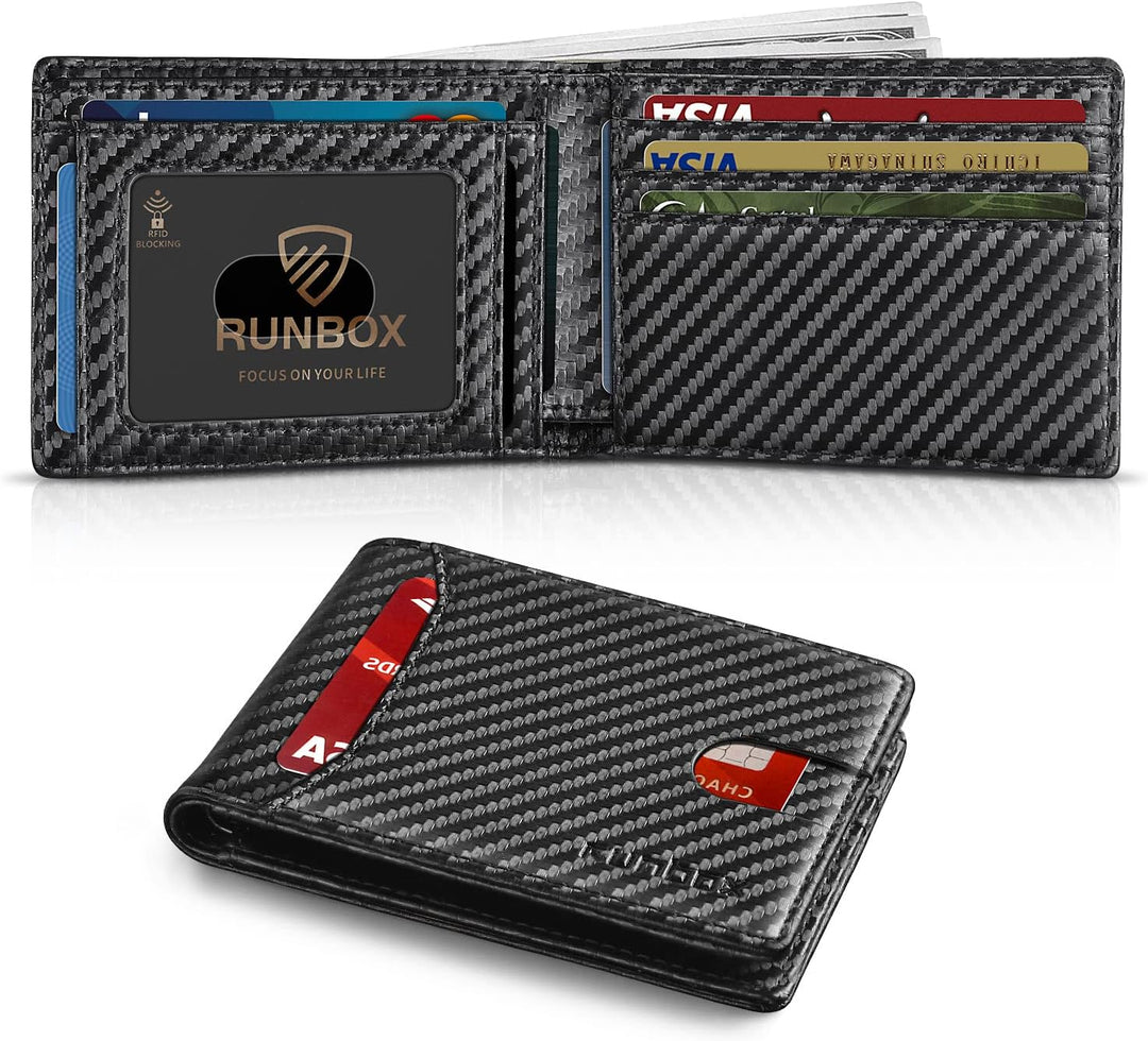 RUNBOX Cartera delgada para hombre, 11 ranuras para tarjetas de cré...