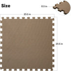 Tapete de espuma EVA, estilo rompecabezas, baldosas conectables, para equipo de entrenamiento en casa y áreas de juego infantil, 24 x 24 x ½ pulgadas (marrón, 12 unidades, 48 pies cúbicos)