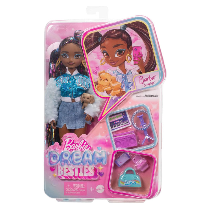 Set de juego Barbie Dream Besties, muñeca posable Brooklyn con cabe...
