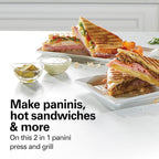 Hamilton Beach Prensa Panini, Sandwichera y parrilla eléctrica para