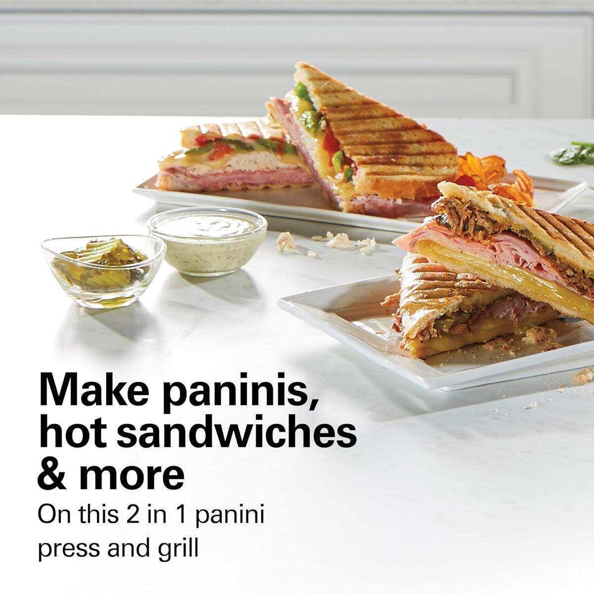 Hamilton Beach Prensa Panini, Sandwichera y parrilla eléctrica para