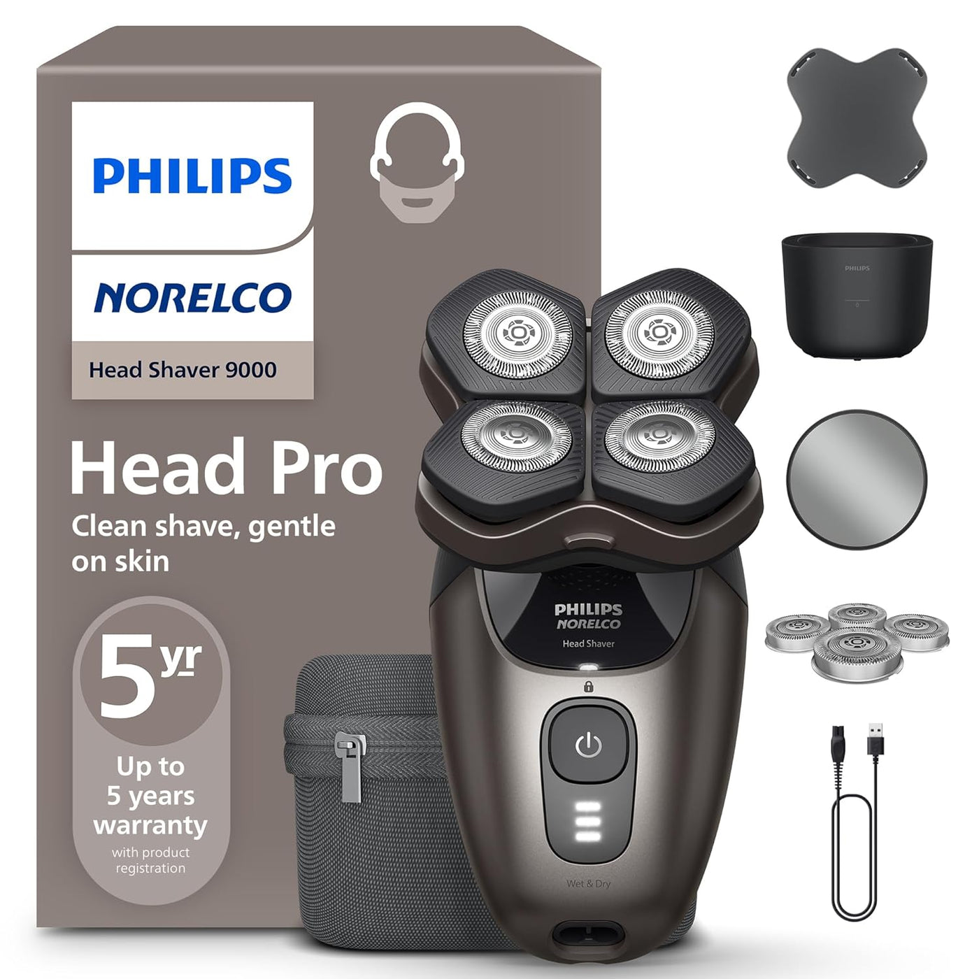 Philips Norelco Head Shaver Pro 9000 Series - Afeitadora de calaver...