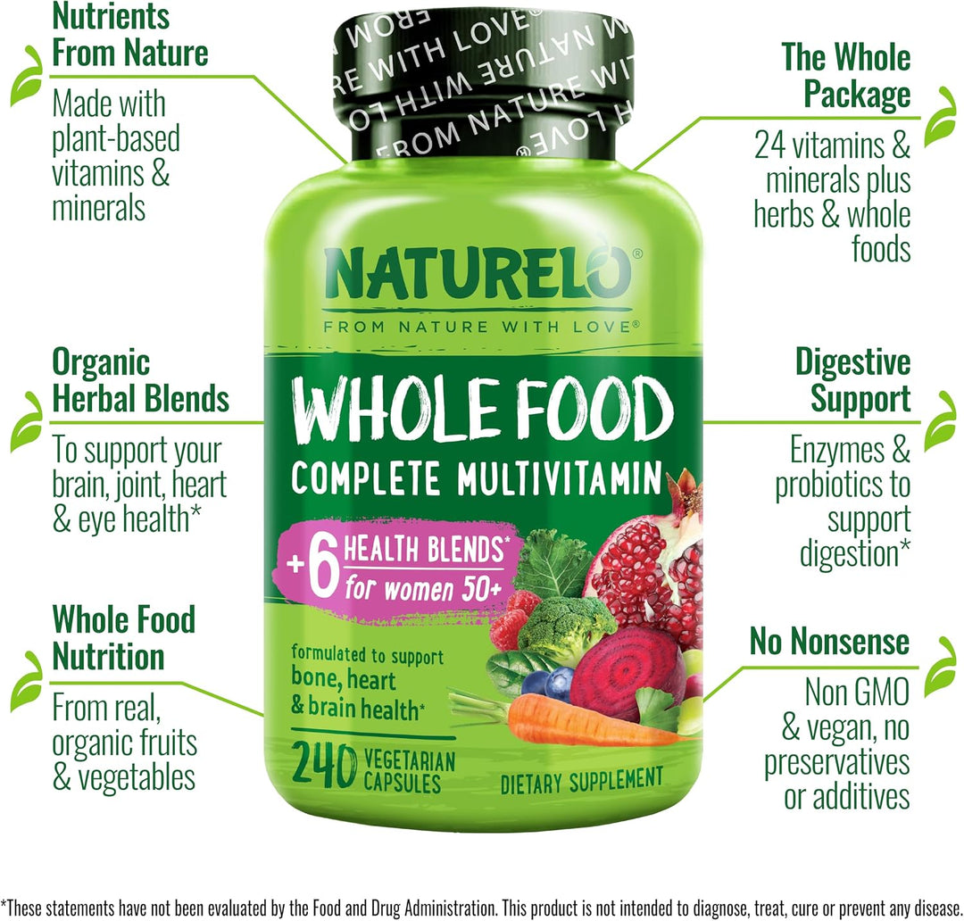 NATURELO Multivitamínico de Alimentos Integrales para Mujeres 50+ (...