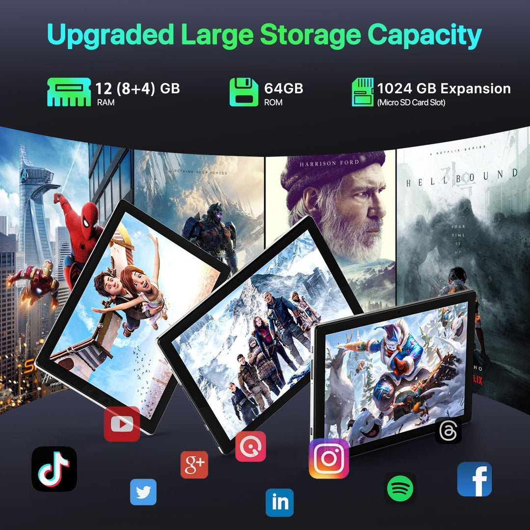 Tuotatop Tablet Android 2026 con Gemini AI, 12GB+64GB+1TB Expand, t...