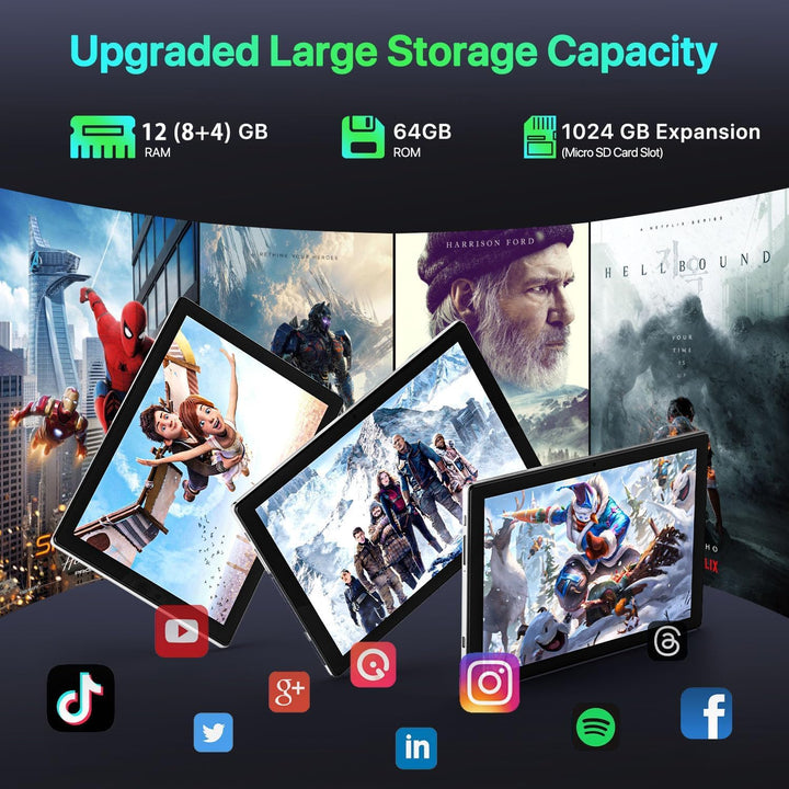 Tuotatop Tablet Android 2026 con Gemini AI, 12GB+64GB+1TB Expand, t...