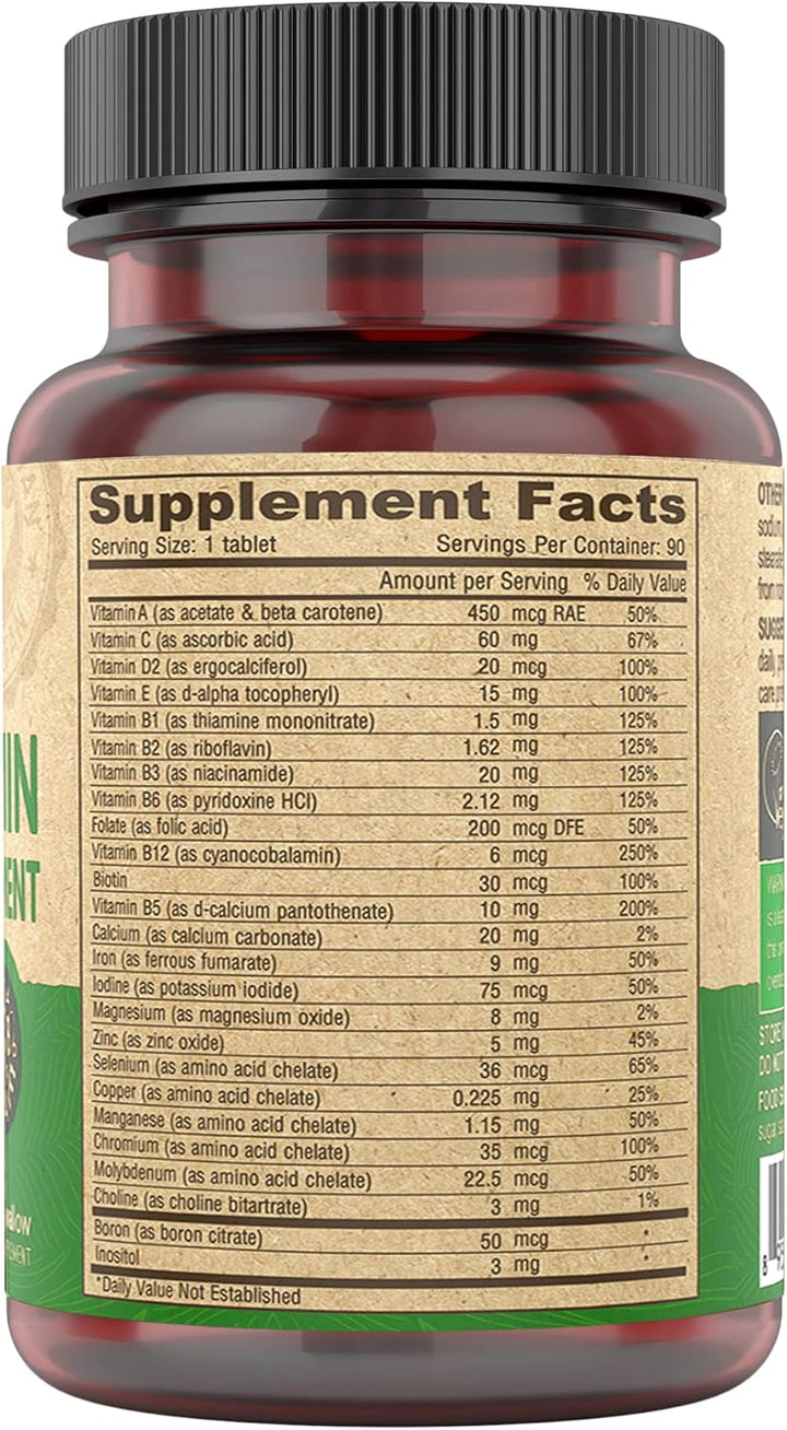 DEVA Multivitamínico vegano para mujeres y hombres con hierro, vita...