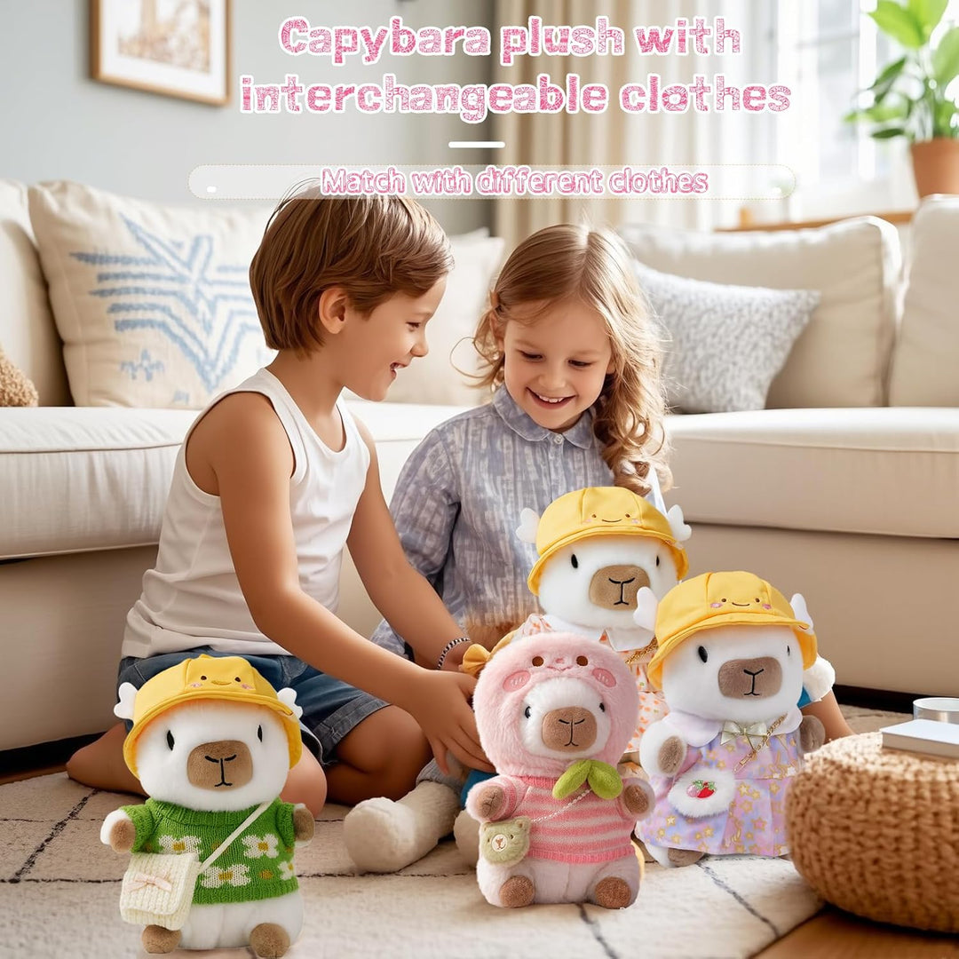 TITQWOP Muñeco de capybara de peluche blanco de 10.2" con 9 pie...