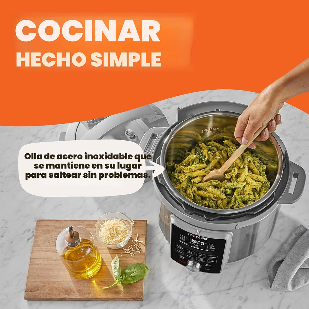 Instant Pot, olla a presión eléctrica de 6 cuartos de galón Whisper Quiet 9 en 1, arrocera rápida, vaporera, olla para saltear, máquina para hacer yogur, calentador y esterilizador, aplicación