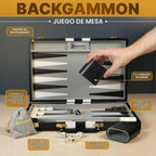 Juegos grandes de backgammon negro para adultos, juegos de mesa clásicos para 2 jugadores, adultos y niños, juego de backgammon premium de 15 pulgadas y 32 piezas de backgammon en funda de piel sintética de calidad