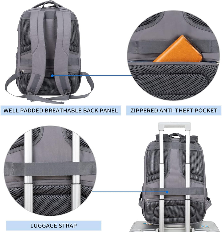 KROSER Mochila de viaje para laptop, 17 pulg., Moderno