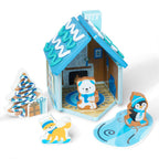 Melissa & Doug Winter Frost - Juego de casa de jengibre de madera para niños y niñas mayores de 3 años