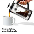 OXO Brew - Prensa francesa de 8 tazas con elevador de tierra