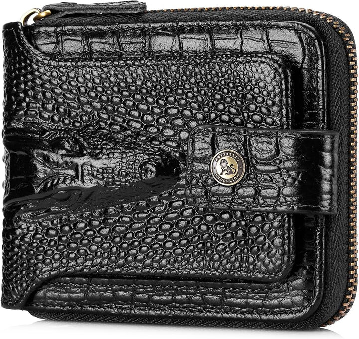 Cartera de cuero genuino con patrón de cocodrilo Steel Lion para ho...
