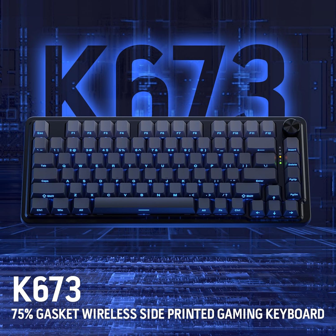 Redragon K673 GB 75% Teclado Gaming RGB Inalámbrico con Gasket, 3 M...