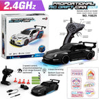RC Drift Car, Auto a Control Remoto 1:24 para Niños y Adultos, Negro Carbón