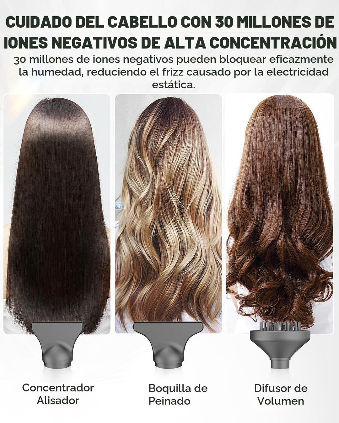 slopehill Secador de pelo iónico profesional, secador de pelo de al...