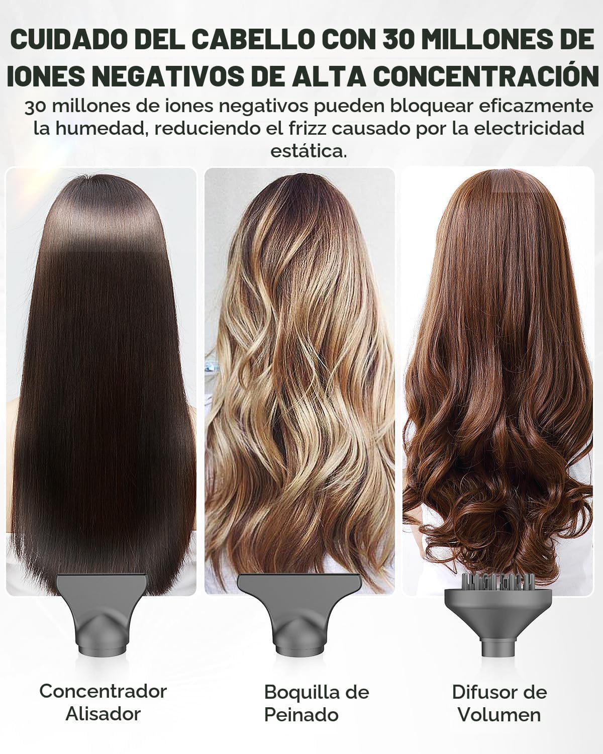 slopehill Secador de pelo iónico profesional, secador de pelo de al...
