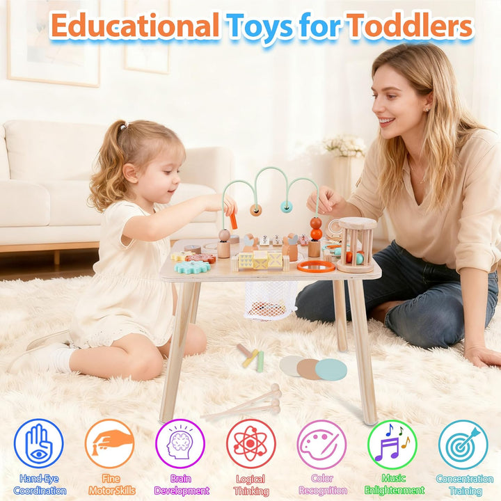 ATOYUS Mesa de actividades juguetes Montessori para niños