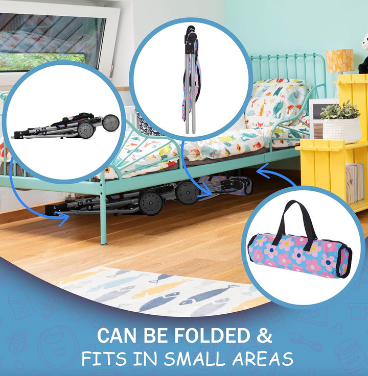 Juego de cochecito para muñeca bebé y columpio, juego de guardería,...