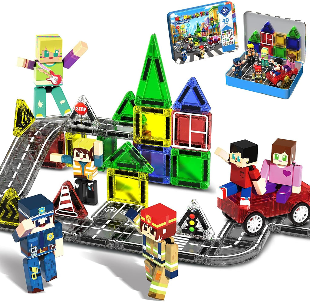 Mini sistema de construcción de carreteras de azulejos magnéticos