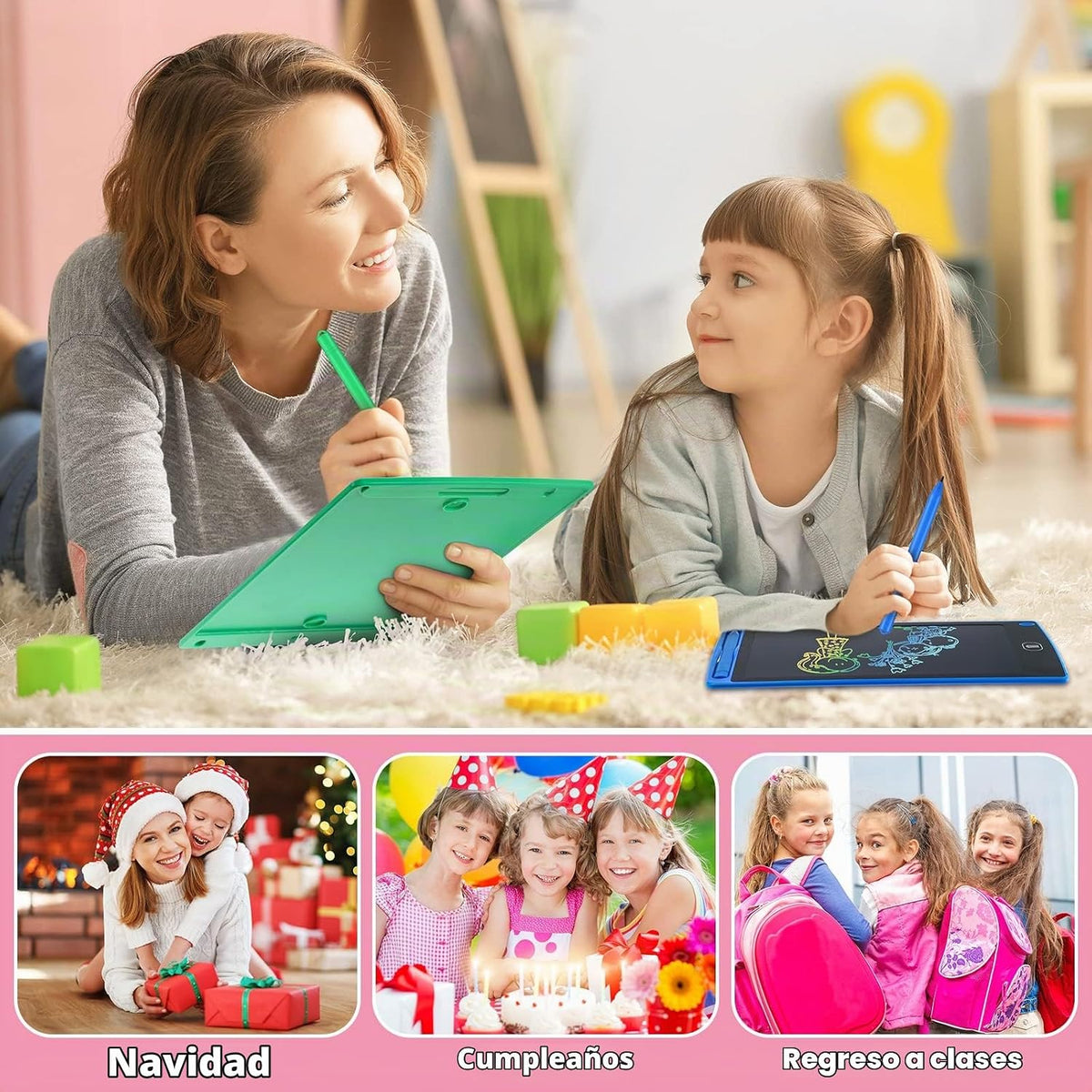 Zhehao Tableta de escritura LCD de 32 piezas para niños 8.5 "borrable