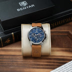 BENYAR Relojes para hombre, cronógrafo analógico de cuarzo, impermeables, relojes de pulsera para hombre, moda de negocios, trabajo, casual, deportivo, reloj de vestir con calendario