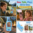 Aikmi Walkie Talkies de video para niños, juguete para niño y niña, azul y