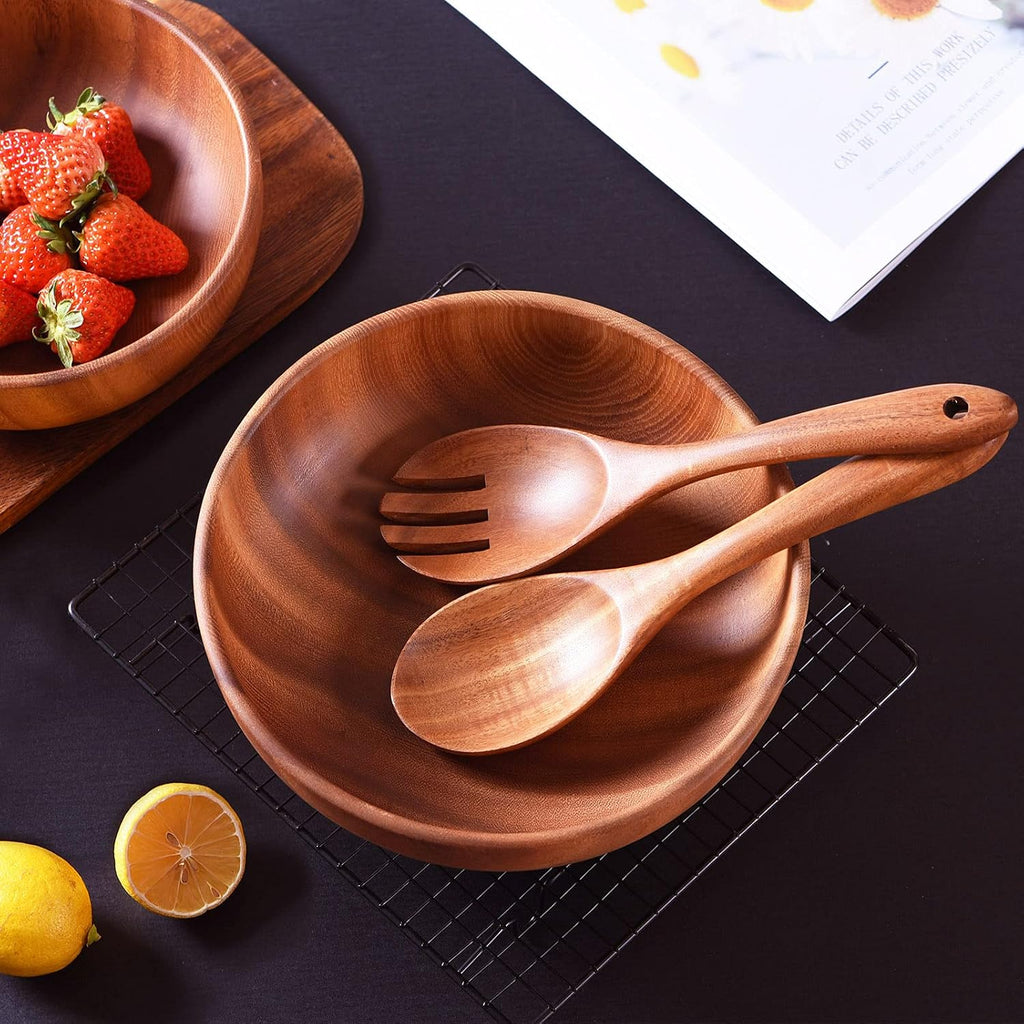 Cucharas de madera para cocinar, juego de 10 utensilios de cocina de madera, utensilios de cocina de madera para sartén antiadherente, juego de utensilios de madera de teca, herramientas de