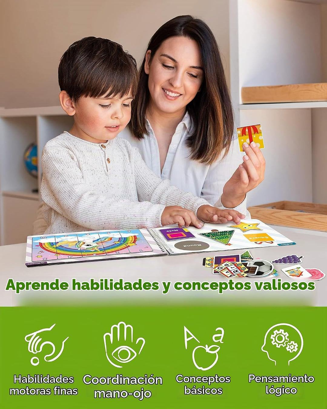 Coogam Libro de Actividades Magnético para Preescolar, 9 Pegatinas...