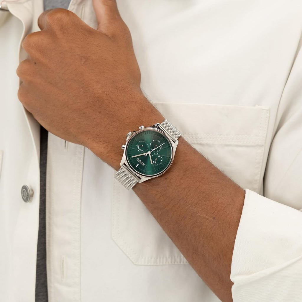 HUGO #Smash Multi Watch para hombre, caja de acero inoxidable, movimiento multifunción, diseño elegante y divertido, precisión de cuarzo, uso diario atrevido, regalo para él