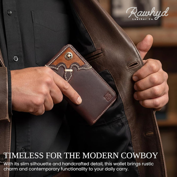 RAW HYD - Cartera larga de cuero para hombres | Funda de chequera d...