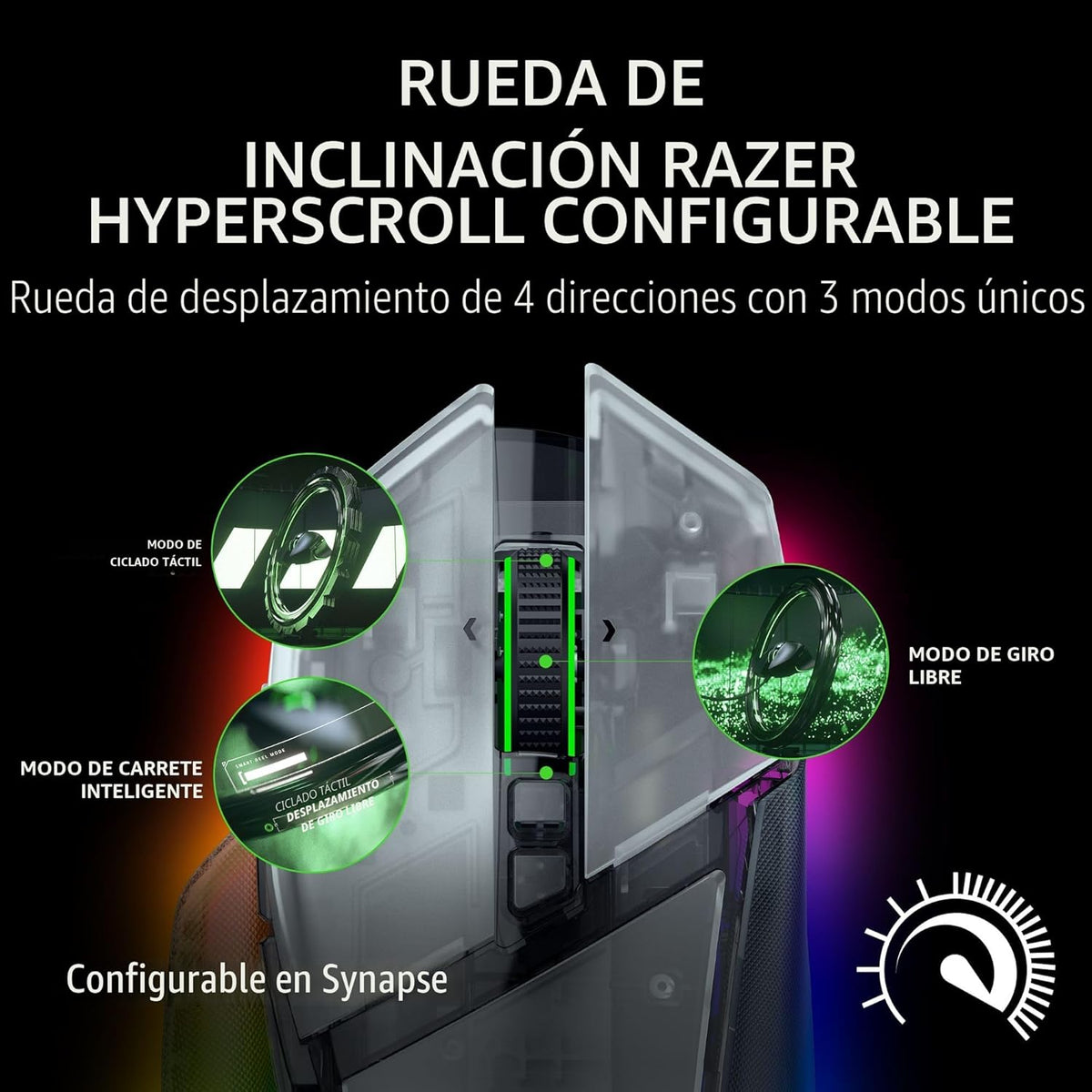 Razer Basilisk V3 Pro 35K ratón inalámbrico para gaming: rueda incl...