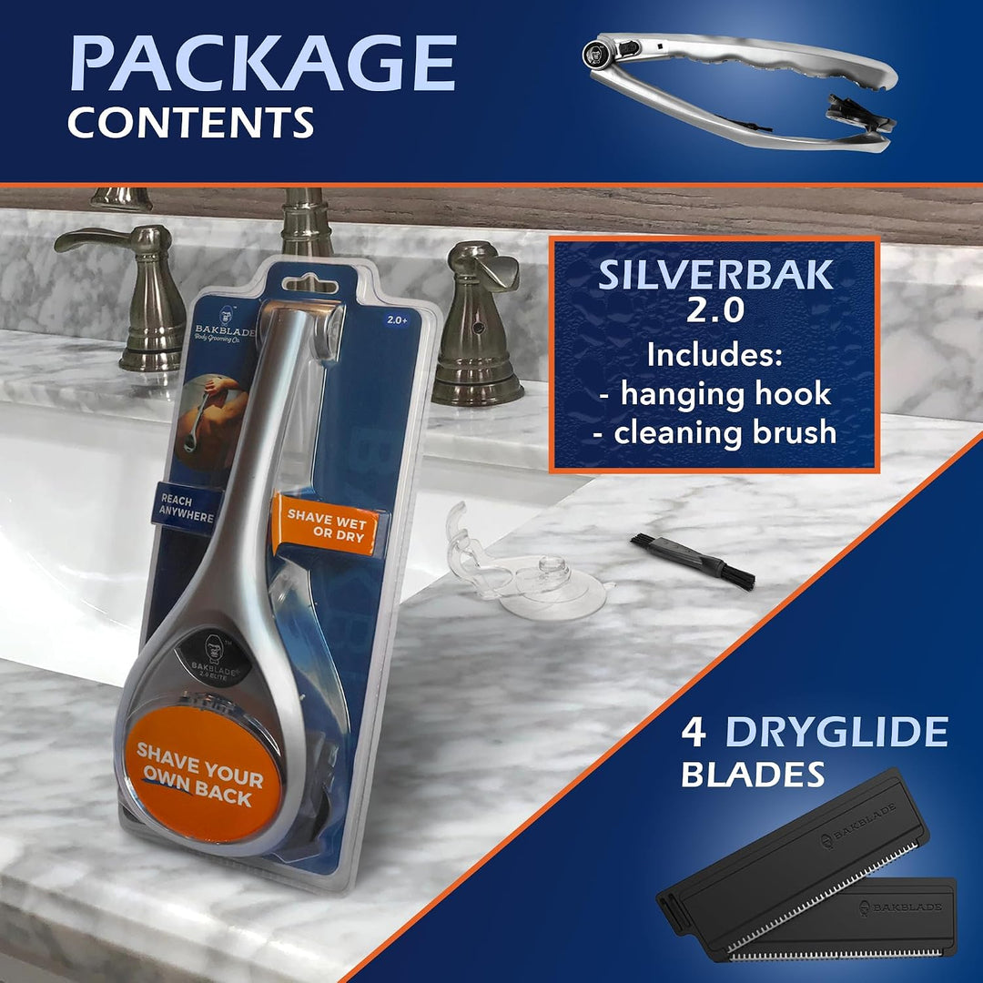 Afeitadora de espalda baKblade 2.0 SilverBak para hombres: afeitado...