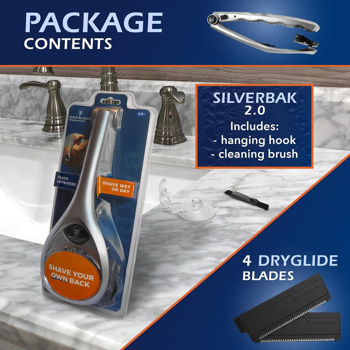 Afeitadora de espalda baKblade 2.0 SilverBak para hombres: afeitado...