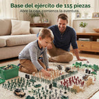 3 otters 115PCS Ejército de Juguete, Soldados en 4 Colores, en Caja de Almacenamiento