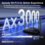 Tenda Enrutador WiFi 6, AX3000 Router inalámbrico Gigabit de doble...