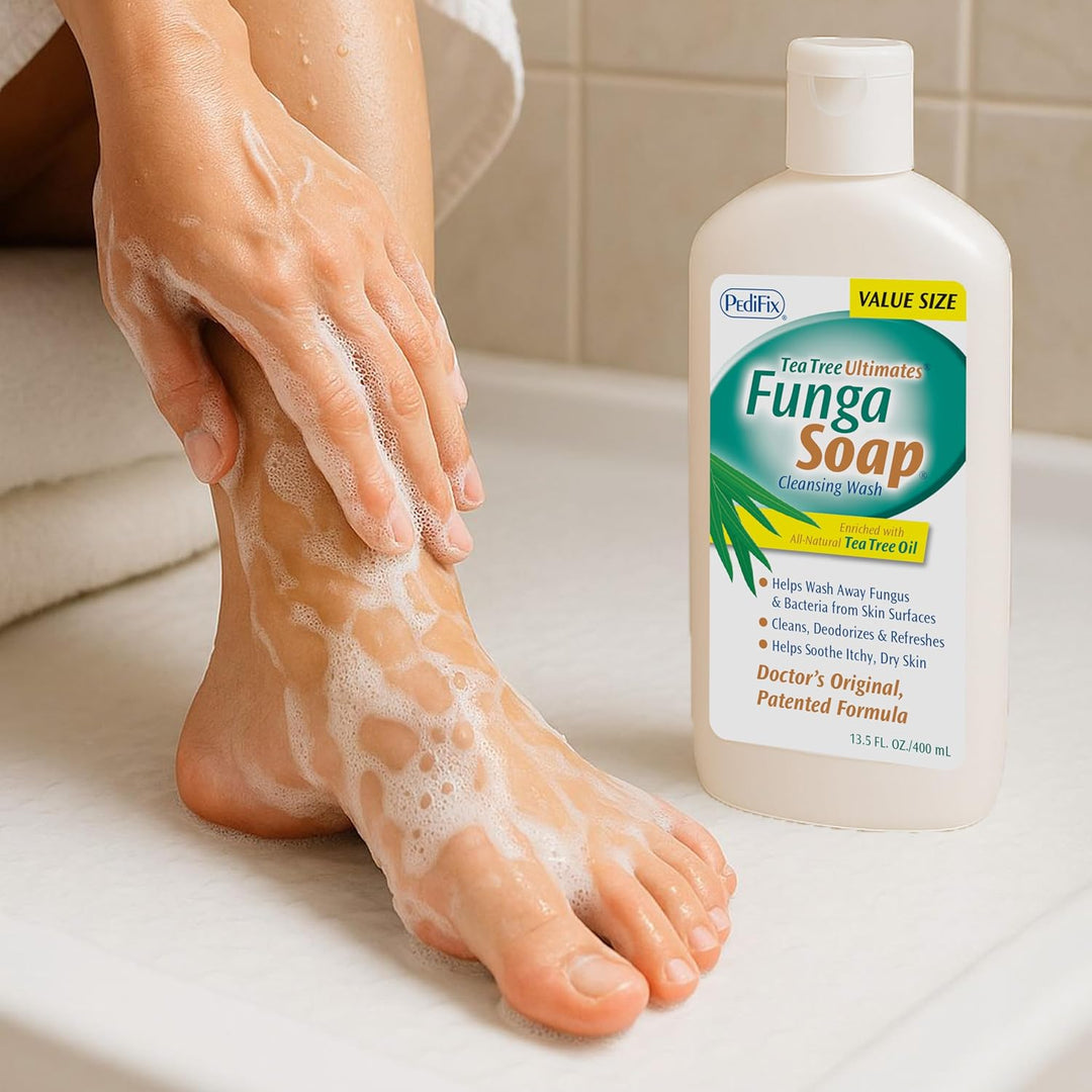PediFix FungaSoap - Jabón limpiador de árbol de té, gel de baño ant...