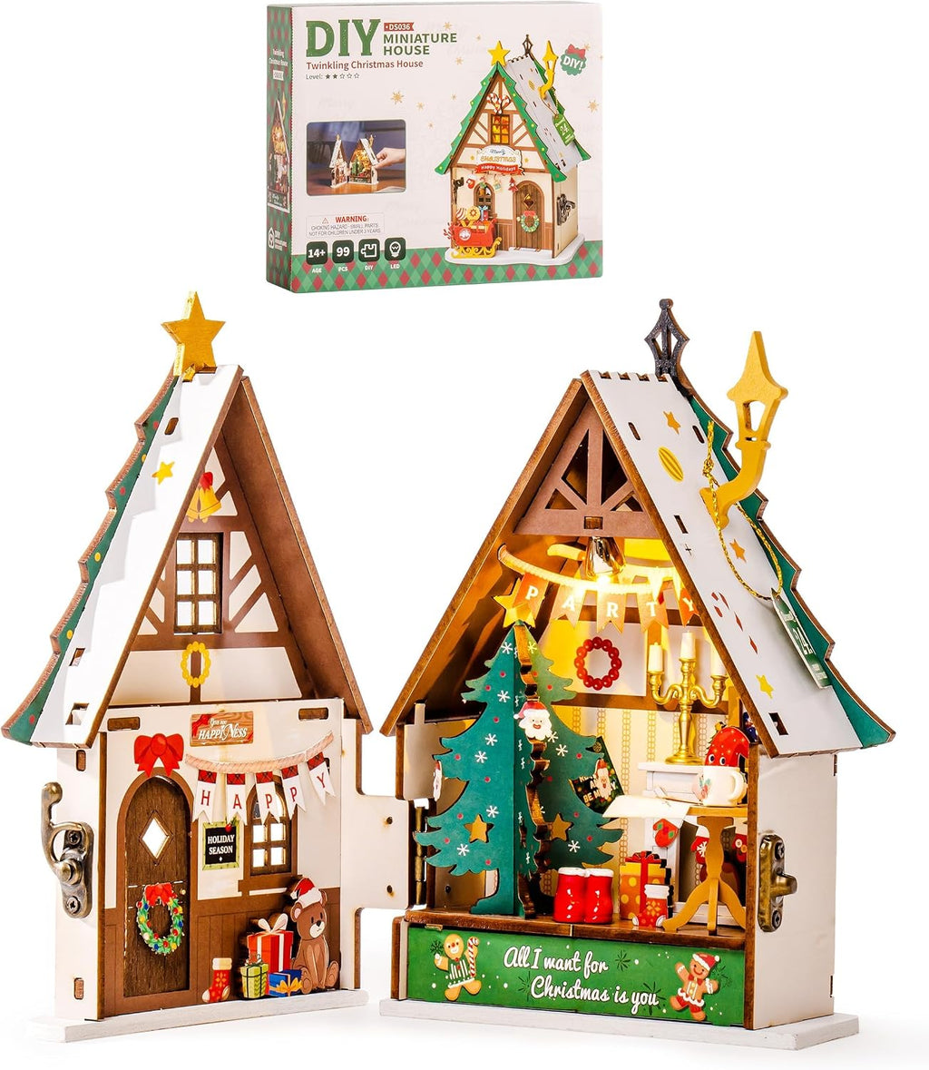 Rolife Kit de casa de muñecas en miniatura de madera, kit de bricolaje de casa de madera en miniatura para adultos para construir, rompecabezas de madera en 3D coleccionable para decoración del hogar